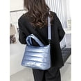 thumbnail image 5 of Kukuzhu Quilted Shoulder Tote Bag for Women Padding Down Cotton Hobo Bag Casual Shopping Large Handbag, 5 of 7
