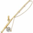 thumbnail image 1 of 10K Yellow With Rhodium 3-D Fly Rod Fishing Pole Charm (18.3 X 64.25) Made In United States -Jewelry By Sweet Pea, 1 of 5