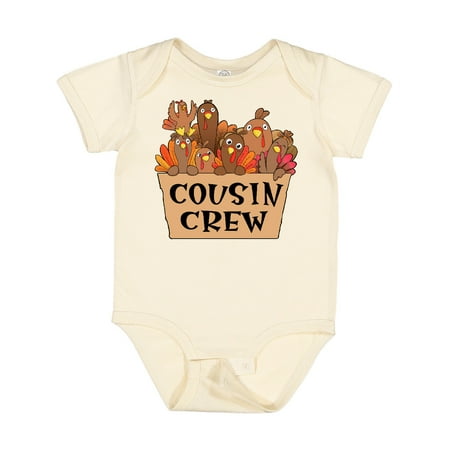 

Inktastic Cousin Crew Cute Turkey Family Gift Baby Boy or Baby Girl Bodysuit