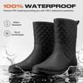 thumbnail image 2 of HISEA Women's Waterproof Mid-Calf Rain Boots, Lightweight, Slip-Resistant, Comfortable with Foam Insole,Black,Size 6, 2 of 5