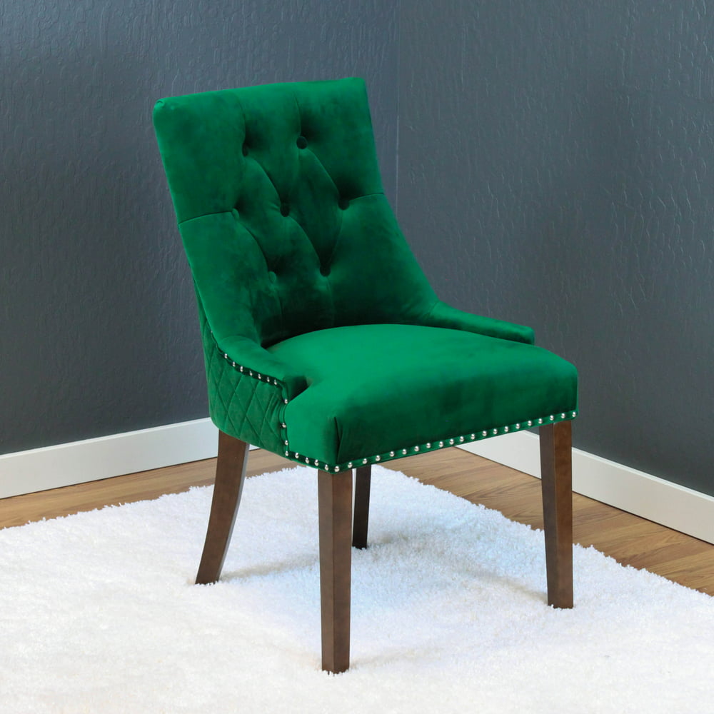 Lemele Emerald Green Velvet Dining Chairs (Set of 2