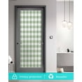 thumbnail image 5 of Window Privacy Film Sage Green Checkered Stained Glass Window Film Decorative Sun Block Window Cover Farmhouse Buffalo Plaid Window Clings Static Adhesive Sticker for Bathroom 17.7"x39.3", 5 of 7