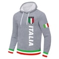 thumbnail image 4 of XIAOCHA Men's Drawstring Hoodie Italia Flag Graphic Long Sleeve Pullover Top, Light Gray, Sizes XXXL, 4 of 4
