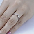 thumbnail image 5 of Bridal Set Halo Infinity Shank Engagement Ring, Milgrain Pave Set Stackable Ring For Her Birthday Gift, 2.2 Ct Simulated Diamond, 14K White Gold Plated Wedding Ring, Round Cut Women's Engagement Ring, 5 of 5