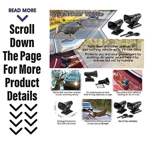 Save A Deer Whistle Ultra Sonic Noise Inaudible For Human Only For Deer S Begins Working At 35 Mph Powered By Wind Energy Non Electric Value 2 Pack Avoids Deer Collisions For Car By Katzco