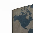 thumbnail image 2 of Luxe Metal Art 'Burlap World Map I Navy' by Sue Schlabach, Metal Wall Art, 36"x24", 2 of 7