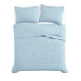 thumbnail image 4 of Cannon Percale 200 Thread Count Solid 100% Cotton Quilt Set Light Blue Cotton 3-Piece King Quilt Set, solid color themed, for Men and Women, OEKO-TEX Certified Confidence, 4 of 6