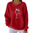 thumbnail image 2 of Chandails d'Automne d'Hiver Grande Taille pour Femmes, Chandails de Pâques avec Lapin pour Femmes, Hauts Décontractés Mignons, Chandails à Manches Longues, Chandails à Capuchon Amusants, Rouge m, 2 of 5