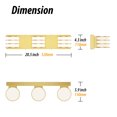 thumbnail image 3 of LIGHTINN 3-Light Bathroom Vanity Light Modern Acrylic LED Bathroom Light 20.5inch Wall Light LED 6000K White Bathroom Lighting (Gold), 3 of 7