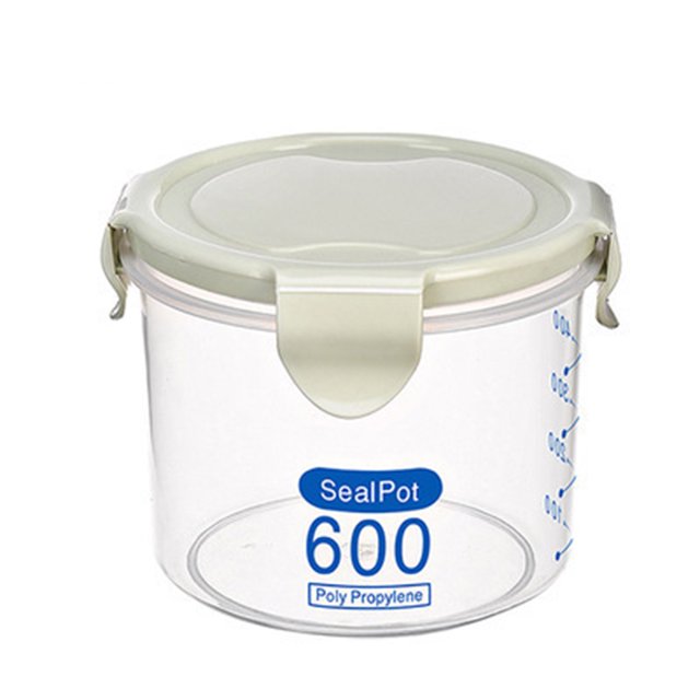 Cateissary Fenkicyen Hebilla PP Contenedor de alimentos sellado Cereal transparente Tarro de almacenamiento Titulares Cocina Condimentos Organizadores de utensilios de cocina verde 11*9.5*8.5 cm Cateissary JJ18045-03