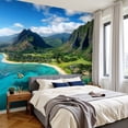 thumbnail image 2 of Wallpaper Aerial View Kualoa area Oahu Hawaii Peel and Stick Wall Murals 100"H x 144"W Removable PVC Wall Paper Self-Adhesive Wall Paintings Art Decor for Bedroom Living Room, 2 of 7