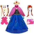 thumbnail image 1 of Disfraz de princesa Anna y Elsa para niña, disfraz de reina de la nieve, disfraz de fantasía para actuación, disfraz de hada para Halloween Fivean unisex, 1 of 2