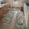 thumbnail image 6 of SIXHOME 3-Piece Kitchen Rugs and Runner Set Washable Vintage Kitchen Mat Non-Slip Low-Profile Rugs for Kitchen Sink Laundry Bedside 20"x32"+20"x48"+20"x59" Black, 6 of 8