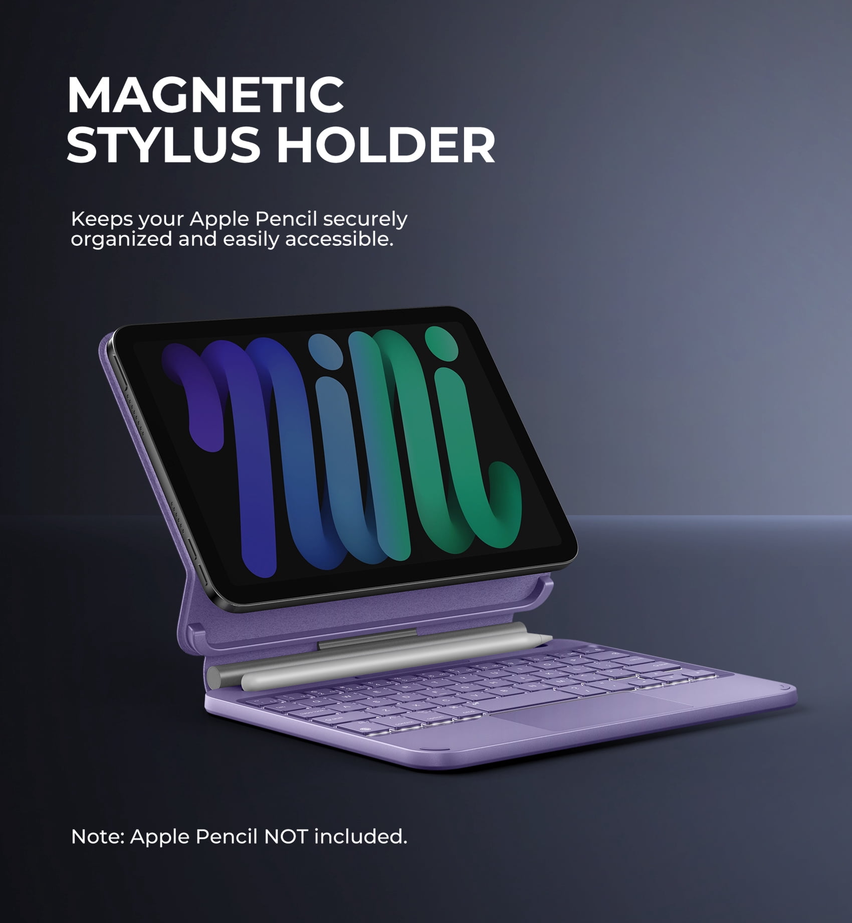 Dexnor for iPad mini 7 (A17 Pro)/Mini 6 Case with Keyboard, Magnetic Floating Cantilever Stand with Trackpad Pencil Holder Backlit Keyboard Case for iPad mini 7th(2024)/6th (2021) Generation, Purple