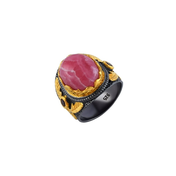 Rhodochrosite Gemstone Ring