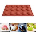 thumbnail image 2 of Pequeño molde de silicona semiesférico con 15 cavidades, 3 moldes para hacer chocolate, tartas, gelatinas y mousse de cúpula. Rojo Verde, 2 of 5