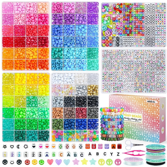 Kit para hacer pulseras con cuentas Pony Sistenia de 4500 piezas