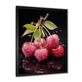 thumbnail image 2 of Designart "Cherry Delight in Black and Red IV" Floral Framed Wall Art - Traditional Red Cherry Entryway Framed Wall Art Print, 2 of 6