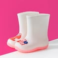 thumbnail image 2 of MIASHUI Kids Easy On Rain Boots Boys Girls Cute Waterproof Lightwight Rain Shoes,Pink,3.5-4 Years, 2 of 5
