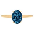 thumbnail image 7 of Solitaire Engagement Ring for Women - 1ct Natural London Blue Topaz in 14K Yellow Gold Promise Ring, 7 of 7