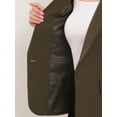 thumbnail image 5 of INSPIRE CHIC Blazers for Women Business Casual One Button Front Long Sleeve Work Office Suit Jackets with Shoulder Pads XS Coffee, 5 of 6