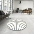 thumbnail image 4 of Ahgly Company Machine Washable Indoor Round Contemporary Light Gen Rod Yellow Beige Area Rugs, 8' Round, 4 of 7