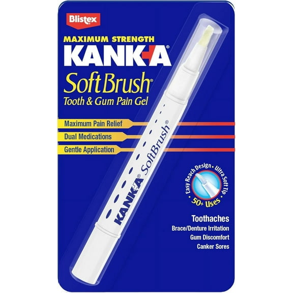 Professional Strength Kank-A Soft Brush Tooth/Mouth Pain Gel - 0.07 Oz, 6 Pack