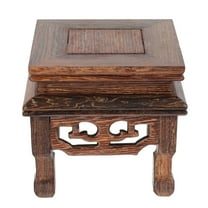 Pawsdot Wooden Flowerpot Stand, Brown, Chinese Style Design for Indoor Adornment