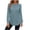 Q69 Light Blue, variant on Womens Long Sleeve Blouse Waffle Knit Tunic Tops Notch Crewneck Loose Fit Flattering Curved Hem Shirts for Everyday Lounge and Office Pink,XL