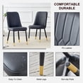 thumbnail image 6 of Dining Chairs Black dining chairs and living room chairs. PU material and metal legs, suitable for kitchen, living room, and dining room,2 piece set (black+PU)C-007,Wooden Dining Chairs, 6 of 21