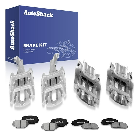 AutoShack Front & Rear Brake Calipers   Ceramic Brake Pads Replacement for 2012-2020 Dodge Grand Caravan 2012-2016 Chrysler Town & Country 2013-2015 Ram C/V 2012 Volkswagen Routan 12-PC Kit