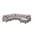 thumbnail image 3 of Contemporary Home Living Set of 7 Thunder Gray Casanova Modular L-Shape Sectional Sofa with Ottoman,, 3 of 9