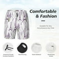 thumbnail image 3 of Yiaed Lavender Flowers Print Mens Swim Trunks Bathing Suit Compression Liner Beach Swim Shorts Swimwear Quick Dry Zipper Pocket No-Chafing Board Short-3X-Large, 3 of 6