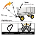 thumbnail image 4 of 3-in-1 Oversized Steel Garden Cart 880 Lbs Heavy Duty Pullable Mesh Utility Cart with Removable Liner for Lawn Patio and Landscaping Green/Black/Gray, 4 of 12