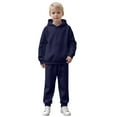 thumbnail image 3 of HCNTES Baby Toddler Boys Fall Winter Outfits Long Sleeve Sweatshirts Pants 2Pcs Clothes Set(A11-Navy,7-8 Years), 3 of 9