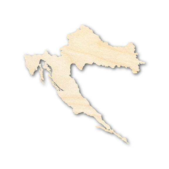 Unfinished Wood Croatia Country Shape - European Craft - up to 46" DIY 8" / 1/2"