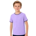 thumbnail image 1 of T-shirts à Manches Courtes Col Rond Unis pour Garçons, Hauts Décontractés Légers pour l'École et les Sorties, 5-14 Ans, 1 of 4