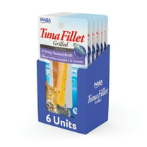 Inaba Premium Hand-Cut Grilled Tuna Fillet Cat Treats W Vitamin E, 0.52 oz, 6-Pack, Shrimp Broth