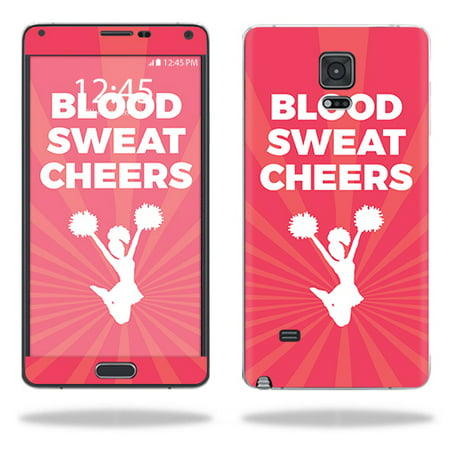 MightySkins Skin Compatible With Samsung Galaxy Note 4 – Blood Sweat Cheers | Protective, Durable, and Unique Vinyl Decal wrap cover | Easy To Apply, Remove, and Change Styles | Made in the (Best Workouts For Motocross)