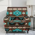 thumbnail image 2 of Renewold Stretch Recliner Chair Cover Stay in Place Recliner Couch Cover Anti-Slip Reclining Sofa Slipcover with Pocket 4 Pieces for Reclining Chair, Southwest American Tribal Brown Blue, 2 of 8