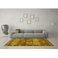 thumbnail image 3 of Ahgly Company Machine Washable Indoor Rectangle Abstract Yellow Modern Area Rugs, 7' x 9', 3 of 4