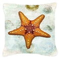thumbnail image 2 of Carolines Treasures SB3035PW1818 Beach Knobby Sea Star Starfish Orange Fabric Decorative Pillow 18H x18W multicolor, 2 of 2