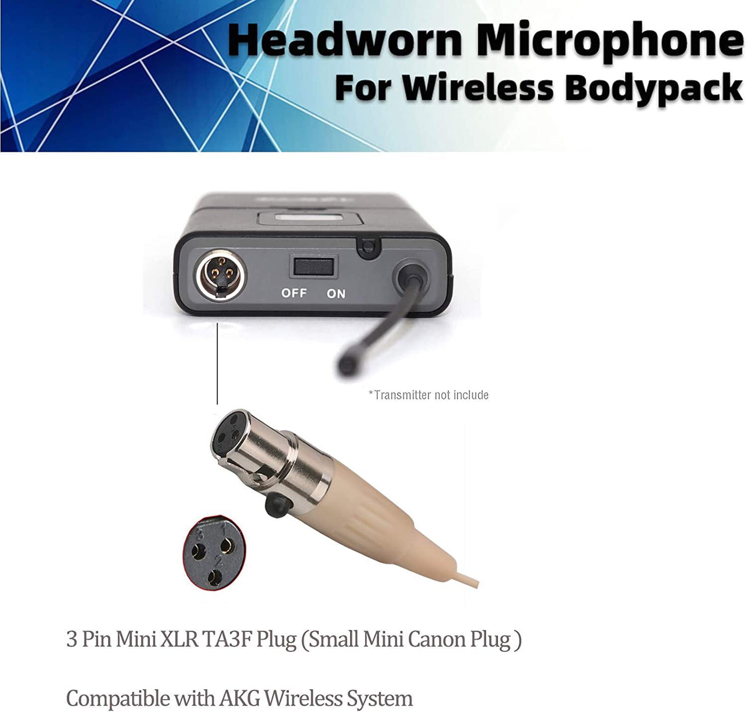 Sujeetec Microphone Headset Headworn Earset Over Ear Hanging Mic for Sennheiser Wireless System Bodypack Transmitter, Ideal f　並行輸入 : Sujeetec Headset Microphone Discreet Dual Ear Hook