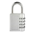 thumbnail image 1 of Combination Padlock 4 Dial Keyless Anti Theft Zinc Alloy Universal for Luggage Cases GYM LockerSilver, 1 of 8