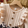 thumbnail image 5 of Bainana Toddler Girls Fall Dresses Leopard Print Long Sleeve Crew Neck Dress Soft Comfortable Autumn Winter Girls Daily Wear Beige Size 3-4 Years, 5 of 9