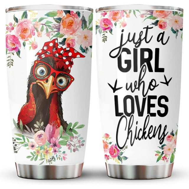 Crazy Chicken Lady Tumbler, 20 oz Stainless Steel Tumbler with Lid, You ...