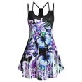 thumbnail image 1 of Tank Top de Túnica con Detalle Escotado de Flores de Mariposa en Talla Extra Rosegal  Camisetas sin mangas de talla grande, 1 of 5
