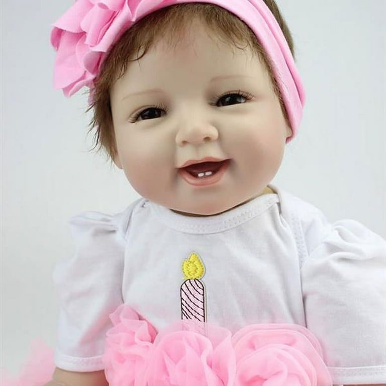 Realistic Reborn Baby Dolls 22 Inch Lifelike Smile Baby Doll Girl Real Life Baby Dolls Soft Weighted Newborn Baby Dolls Gifts Toys for Kids Age 3 Walmart