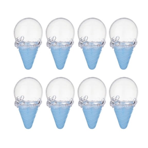 Ice Cream Cone Candy Boxes Party Favor Decor, 8Pcs Reusable Plastic Dessert Container for Party Gifts and Decorations, Fillable Sweet Treat Organizer for Events