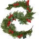 thumbnail image 1 of Guirnalda navideña preiluminada Yyuenw de 1,8 m con luces navideñas a pilas, con frutos rojos y hojas de eucalipto, ideal para decorar escaleras, chimeneas y puertas., 1 of 5